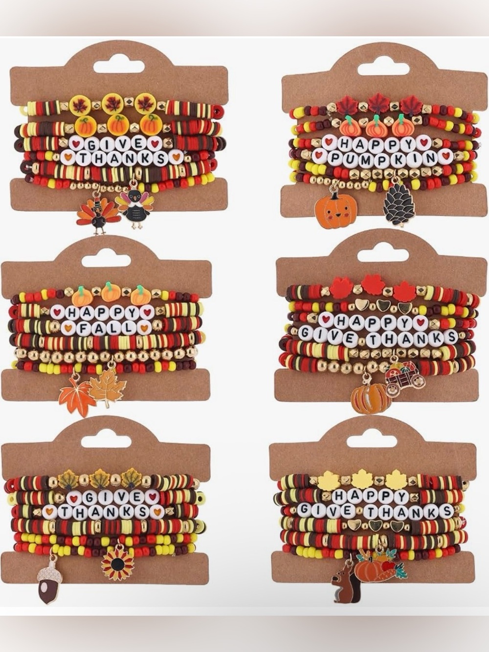 BUY NOW — Set of 6 Thanksgiving Bracelets